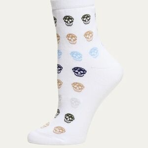 NWT Alexander McQueen White Multiskull Skull Socks